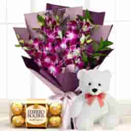Purple Bloom with Teddy