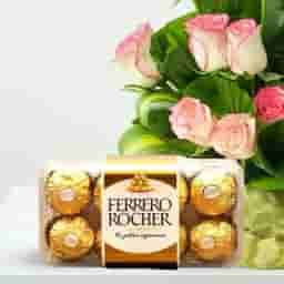 Premium Pink Rose with chocolaty Treat