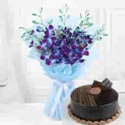 Orchid and Cake Combo