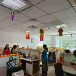 Whole Office Decoration With Garland