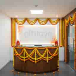 Diwali Office Decoration With Garland