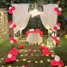 Garden Candle Light Dinner Setup