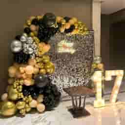 Silver Sequence Decoration for Birthday