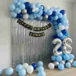 Balloon Arch Birthday Setup