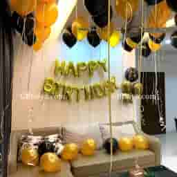 Gold Black Balloon Decoration