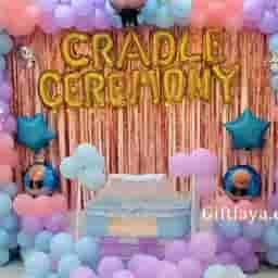 Pastel Cradle Ceremony Setup