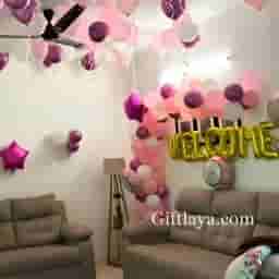 Welcome Balloon Decoration for Baby Girl
