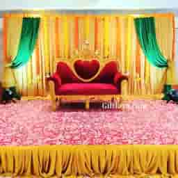 Haldi Stage Decoration with Flowers