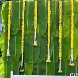 Banana Leaf Haldi Setup