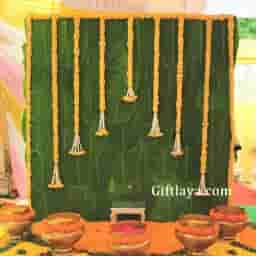 Home Flower Haldi Decoration