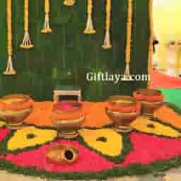 Home Flower Haldi Decoration
