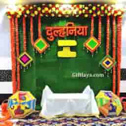 Colorful Mehendi Backdrop Decoration
