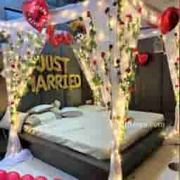 Just Married First Night Wedding Decoration