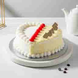 Heart-Shaped White Forest Cake