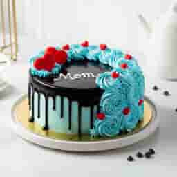 Blue Roses Chocolate Cake