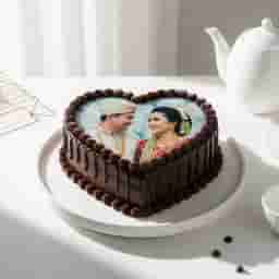 Heart-Shaped Photo Cake