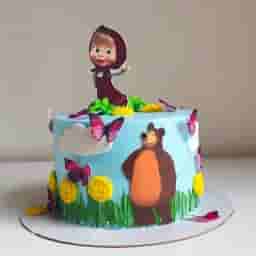 Masha and The Bear Cutout Cake