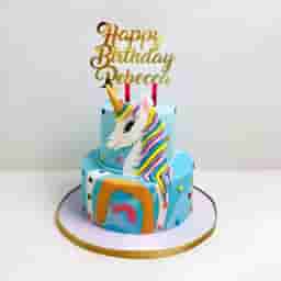 Colorful Unicorn Theme Cake