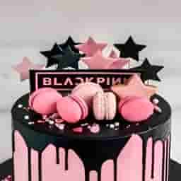 Black Pink Stars Cake