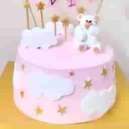 Pink Cake for Naming Ceremony