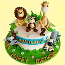 Jungle Safari Fondant Cake