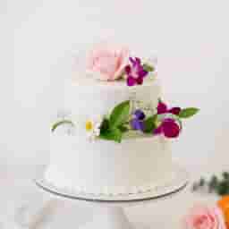 Two-Tier Floral Wedding Cake