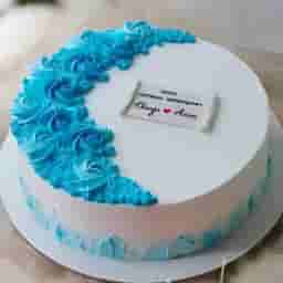 Blue and White Theme Cake