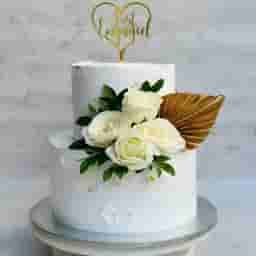Floral Engagement Cake
