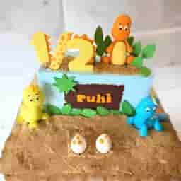 Dinosaur Half Birthday Cake