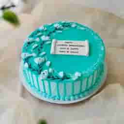 Floral Cream Anniversary Cake