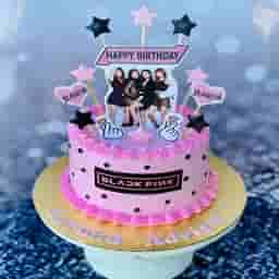 Black Pink Cutout Cake