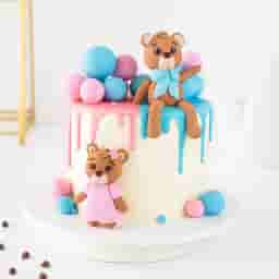 Teddy Theme Cake for Twins