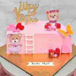 Half Birthday Theme Cake for Girls