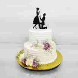 Floral and Pearls Wedding Cake