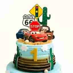 2 Tier Cars Theme Cake