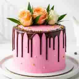 Delightful Pink Rose Cake