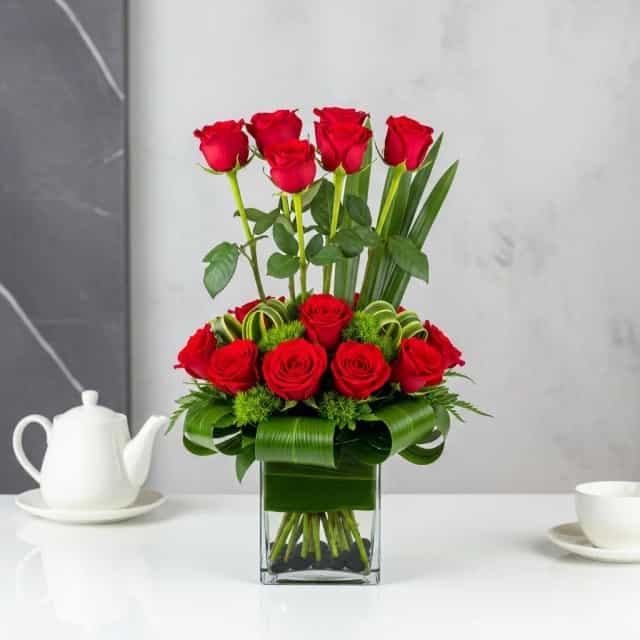 Aesthetic Red Rose Vase