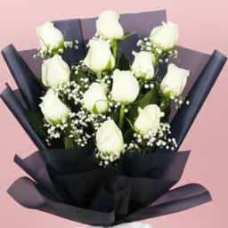 Pure Love White Roses Flower Gift