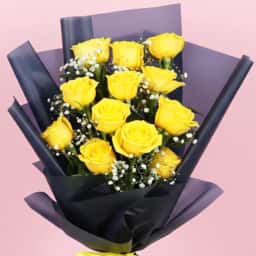 Deep Love Yellow Rose Flower Bouquet