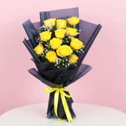 Deep Love Yellow Rose Flower Bouquet
