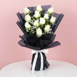 Pure Love White Roses Flower Gift