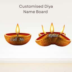 Custom Diya Shape Name Board