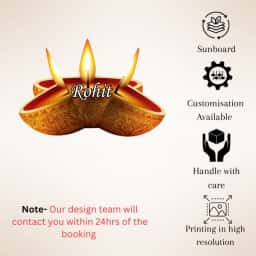 Custom Diya Shape Name Board