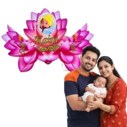 Pink Lotus Baby Name Reveal Board