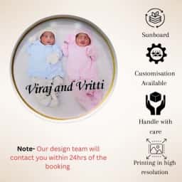 Round Name Board for Baby Twins
