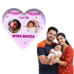 Twins Heart Name Board for Baby Girl