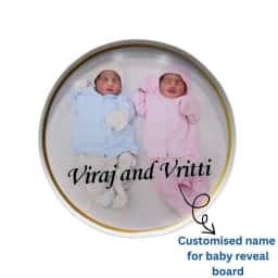 Round Name Board for Baby Twins