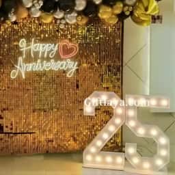Golden Sequence Anniversary Decor