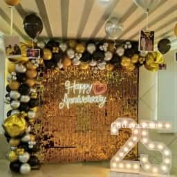 Golden Sequence Anniversary Decor