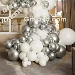 Elegant Silver and White Decoration